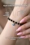 Natural Stone Bracelet with Evil Eye Bead Detail and Gold Color Stone