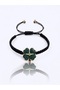 Mother-Daughter Lucky Hearts Green Zircon Stone Four-Leaf Clover Black Macrame Braided Bracelet - 3