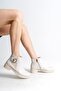 Th Colleciton Luna Zippered Elastic Orthopedic Sole Heeled Women's Boots Ckt - Cream - 38