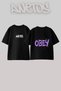 Obey Rules Design Back Printed Cotton Black Oversize T-Shirt