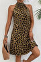 New Season Women's Halter Neck Sleeveless Patterned Short Single Jersey Summer Dress - 2