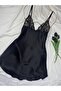 Silky Textured Satin Strap Dress Nightgown - 5