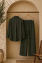 Unisex Burümcük Fabric Shirt Pants Top-Bottom Set - 2
