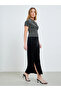 Black Velvet Bodycon Midi Skirt