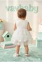 Baby Girl Rose Embroidered Tulle Detailed Tutu Dress White - 2