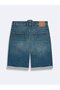 Lance Skinny Leg Mid Waist Mid Indigo Jean Bermuda - 4