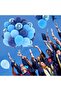 Blue Balloons Set, 50 pcs 12 inch Metallic Navy Blue, Pastel Light Blue Latex Balloons Kit for Happy - 6