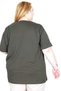 Mode XL Real Big Size Women's T-Shirt Bis Collar New York U26119 Haki - 5
