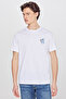 100% Cotton Regular Fit Regular Cut Crew Neck Logo Detailed T-Shirt