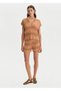 Color-Shift Polo Collar Mustard Knitwear Top - 2