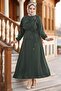Ayrobin Suit with Buckle Detailed Skirt Khaki Hm2913 - 6