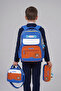 Relaxion 1814 Boy's Primary School School Bag Set of 3 with Pencil Case Orthopedic Waterproof Navy Blue Orange Backpack - 2