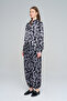 Women's Leaf Patterned Shirt with Tie Detail at the Waist - 4