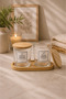 Natura Set of 2 Glass Jars with Bamboo Lids – Cotton and Ear Swab Organizer - 2