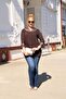 Plus Size Brown Shirt with Lace Detail - 4