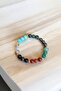 Taurus bracelet (turquoise fluorite blue green red agate lapis lazuli hematite stone) - 3