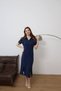 Stylish and Comfortable Women's Modal Midi Dress with Stripe Detail and Slit - 2