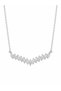 Women's Zircon Stone Necklace Stainless Steel Sparkling Gift Jewelry - 2