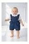 Baby Girl Denim Salopet Shorts Jumpsuit with Linen Shirt 6-24 Months Holiday Summer Set - 2