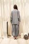 Cozy Shawl Detail Smoked Triple Shirt Pants Linen Set - 5