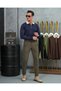 Cotton Lycra Collar Stripe Detailed Slim Fit Zipper Detailed Knitwear Sweater