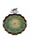 Luxury Glass Surface Presentation Tray 38 cm - Tea and Coffee Serving Tray - Decorative Round Tray with Gold Detail