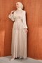 Stone Waist Gathered Layered Evening Dress - 4