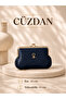 Women's Navy Blue Handbag with Adjustable Strap Daily Shoulder Bag 2-Piece Combination - 5