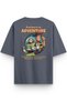 Women's / Men's Semi Oversize T-Shirt Cowboy Back Printed Smoked T-Shirt 1391