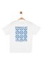 Nk Boy's Short Sleeve Crew Neck Letter Printed T-Shirt 4-8 Years Ecru - Blue - 7
