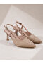 Lisa Women's Powder Pointed Toe 7 cm Heel Flower Lace Patterned Patent Leather Slingback Shoes - 2