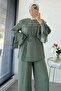 Premium Layered Chiffon Double Set – Khaki - 7