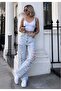Iced blue skater jean jacket trousers with ripped detail - 3