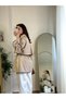 New Season Zr Women's Windbreaker Detailed Belted Short Beige Trench Coat - 4
