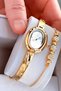 Oval Case Gold Color Women's Wristwatch Steel Band Japanese Movement Gift Special Boxed Hmby2068C1 - 3