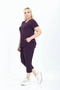 Plus Size Capri Length Lycra Viscose Suit with Pocket and Side Stone Detail - 4