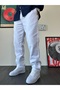 Relax Fit Molded Lace-Up White Linen Trousers - 2