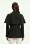 Cape Detail Buttoned Jacket - 3