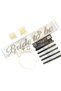 Bride to Be Bachelorette Set 5 Pieces – Rhinestone Belt, Rhinestone Metal Crown, Bracelet and Tattoo Set White Gold - 2