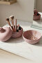 Granite Textured Glass Jewelry & Makeup Organizer Set with Lid + Open Bowl 2-Piece Decorative Organizer