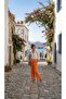 High Waist Comfortable Cut Summer Viscose Trousers with Belt Detail - 3