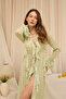 Paleros Ruffle Detail Green Long Dress