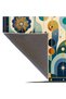Sdt Mystical Sky and Moon Figured Bohemian Astrology Turquoise Navy Blue Toned Woven Base Decorative Carpet Sdt1181 - 5