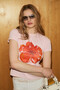 Tivat Women's Soft and Flexible Fabric Printed Detailed Round Neck Short Sleeve Pink T-Shirt - 2