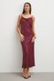 Thin Straps and Back Detail Satin Dress - 2