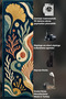 Sdt Sea Shell and Ginko Leaf Patterned Navy Blue Woven Base Decorative Carpet Sdt1178 - 6