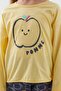 Girl's Pomme Apple Cotton Comfortable Fit Long Sleeve Pajama Set - 4