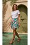 Women's Green High Waist Zippered Asymmetrical Skirt with Tie Detail - 7