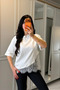 New Season Women's Short Sleeve Crew Neck Lace Detailed Viscose Stylish Blouse - 7