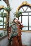 Noa Motif Patterned Shawl - Emerald-Tan